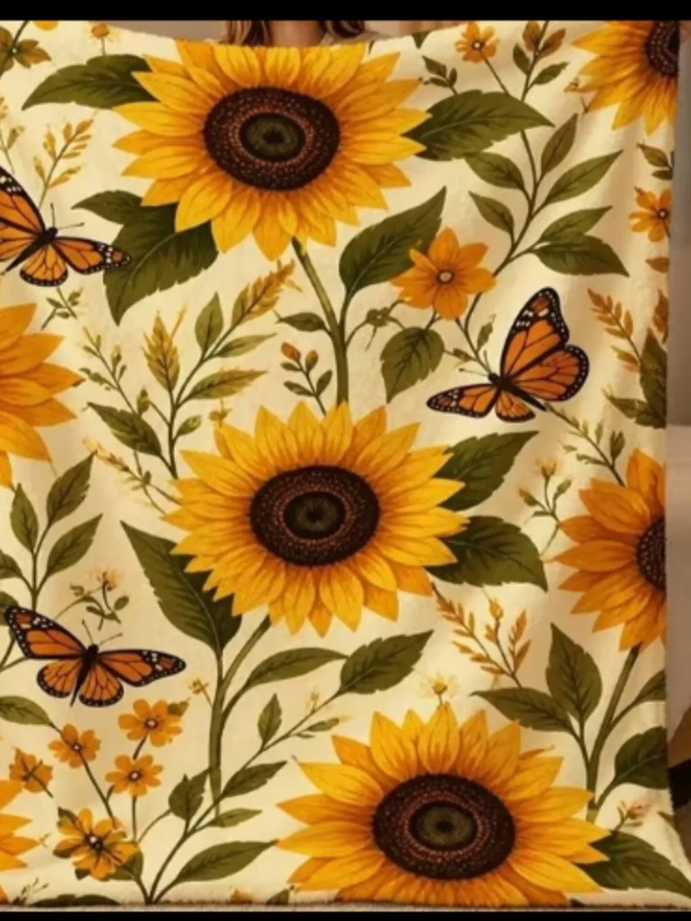 Sunflower & Butterfly Queen Plush Blanket